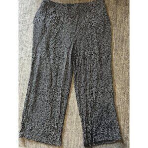 Woven Print‎ Cropped Wide Leg Pants Casual Comfy Lounge Trousers